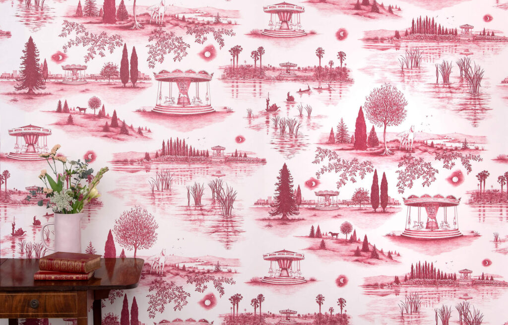 The Pegasus Papers wallpaper designed by Epoh Beech. Photography by Justin Piperger.